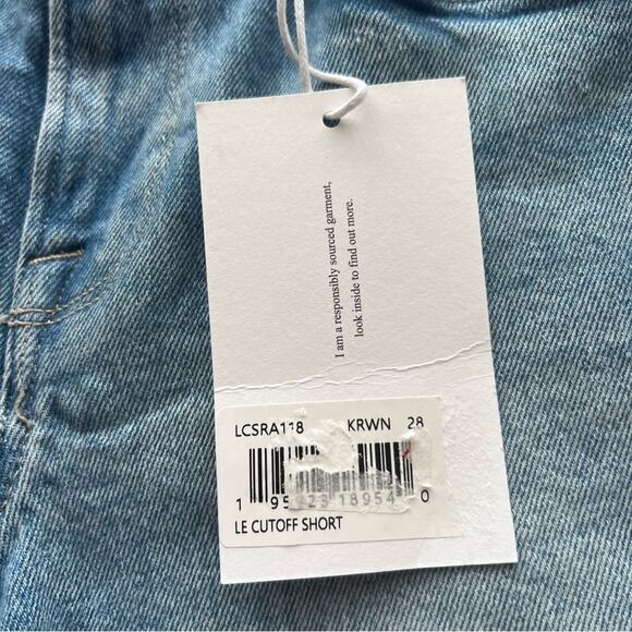 Frame Le Cutoff Frayed Hem Denim Shorts In Kerwin Blue Women Size 28 - Picture 4 of 7